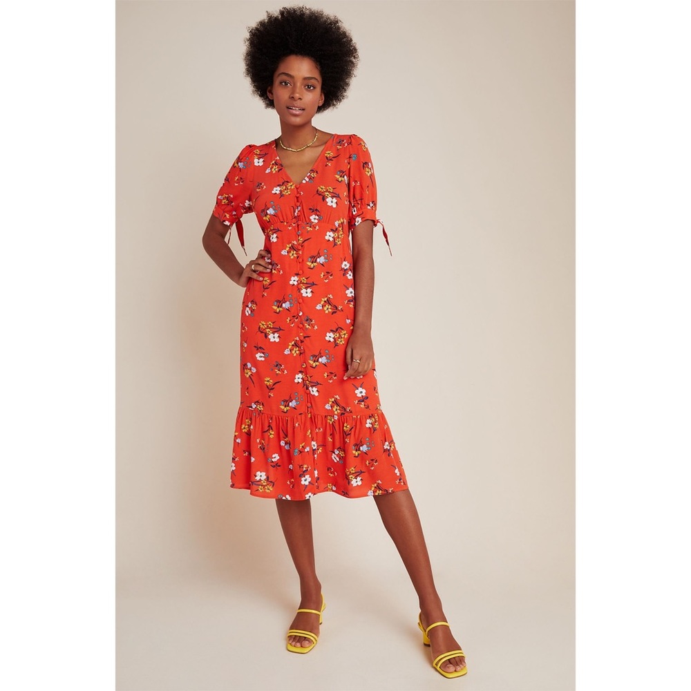 NWT Orange Midi Dress from Anthropologie